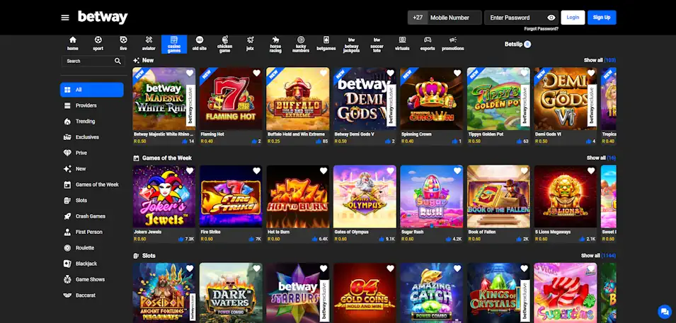 Betway Games Screenshot